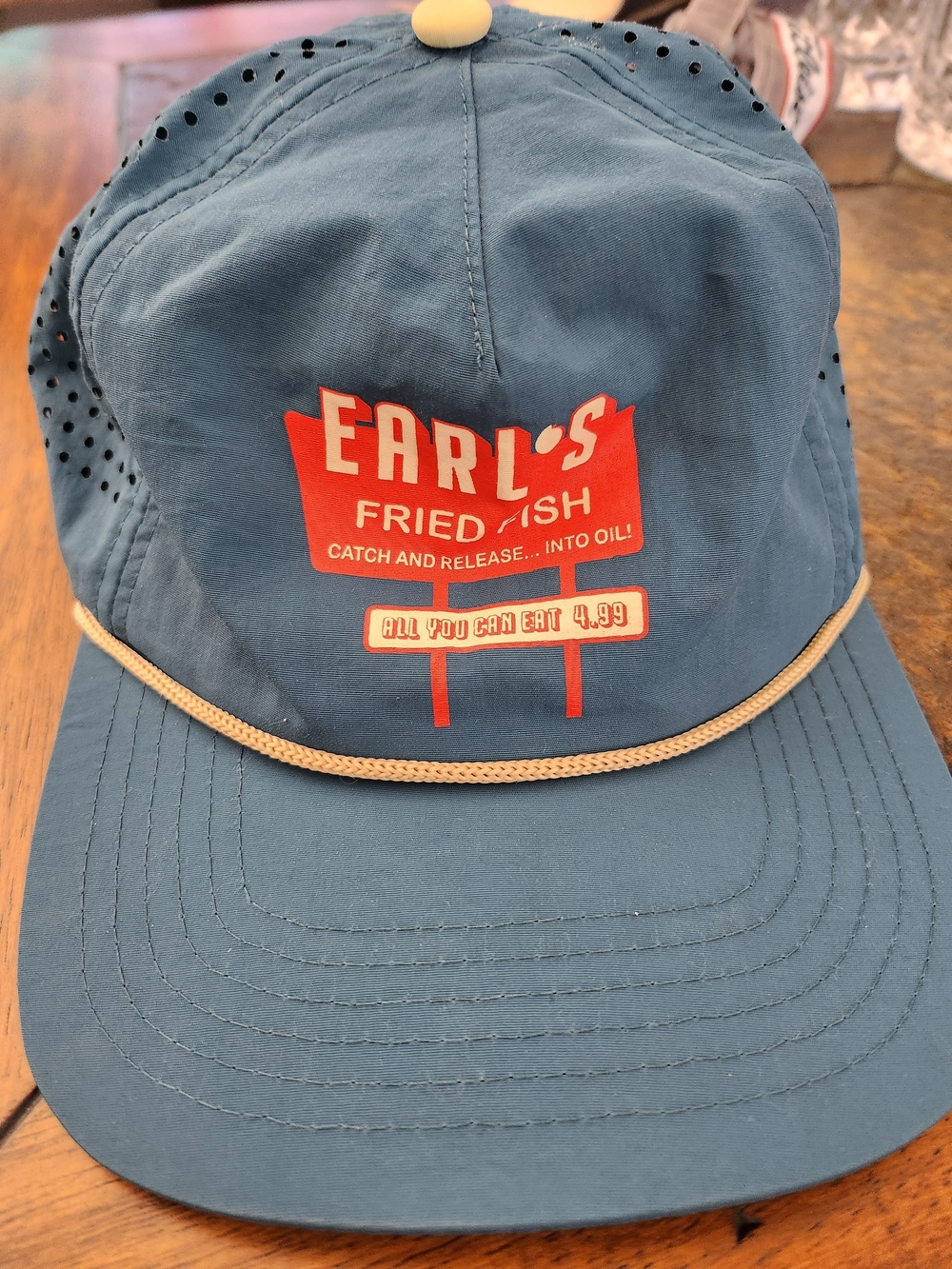 Staub Blue Cap with Red and Cream Logo